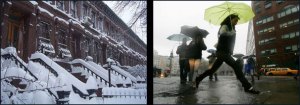 NYC snow and rain images.