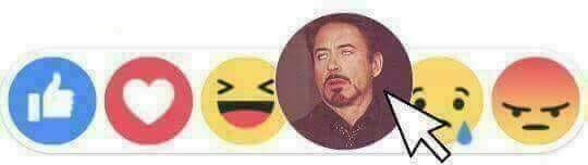 Robert Downey Jr. eye roll as smiley choice.