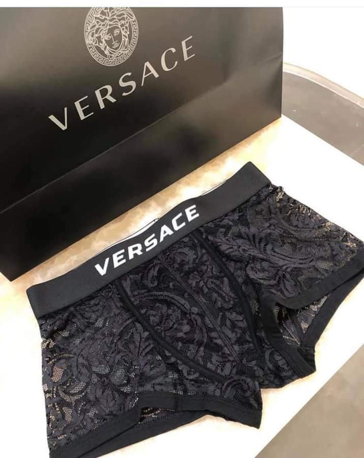 Black jacquard Versace men's boxer briefs