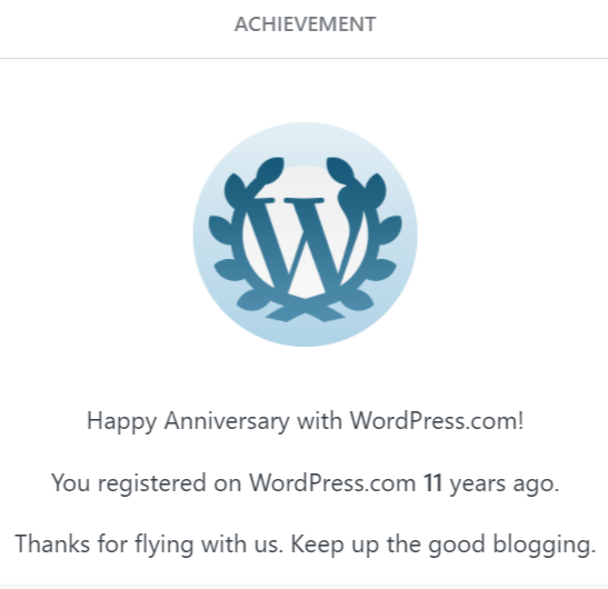 11th Anniversary with WordPress kudos