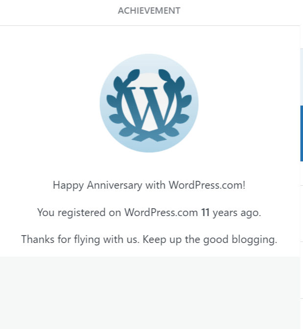11th Anniversary with WordPress kudos
