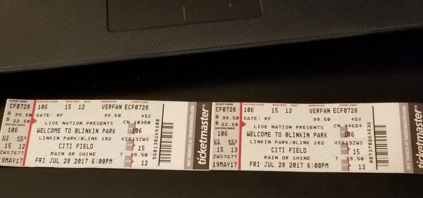 Linkin Park 2017 ticket stub