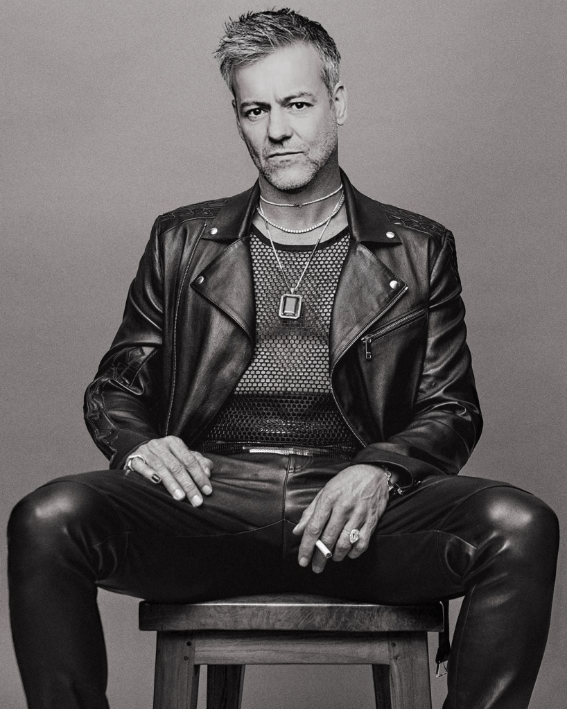 Photoshop of a leather clad Greg Lestrade