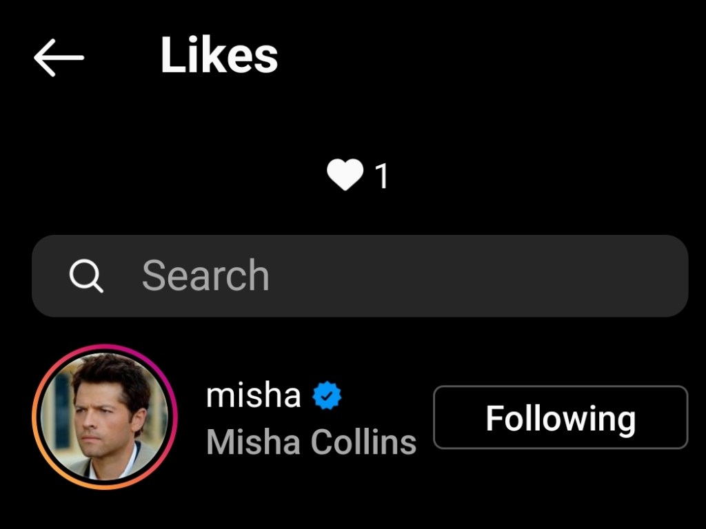 Misha Collins "Likes" my GISH art! 