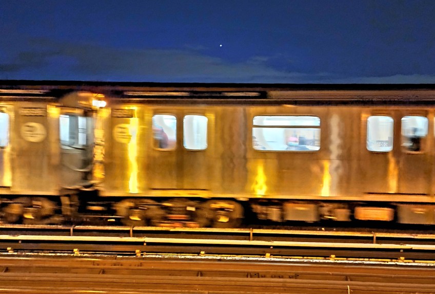 elevated subway at twight