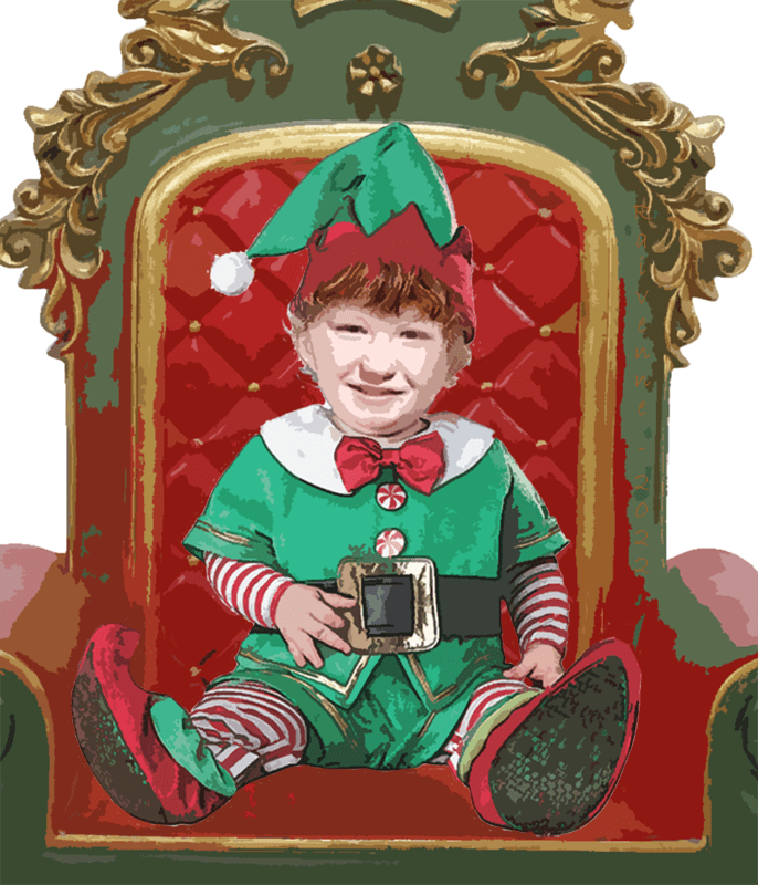 Baby Mycroft in elf onsie