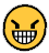 emoji with a shark smile